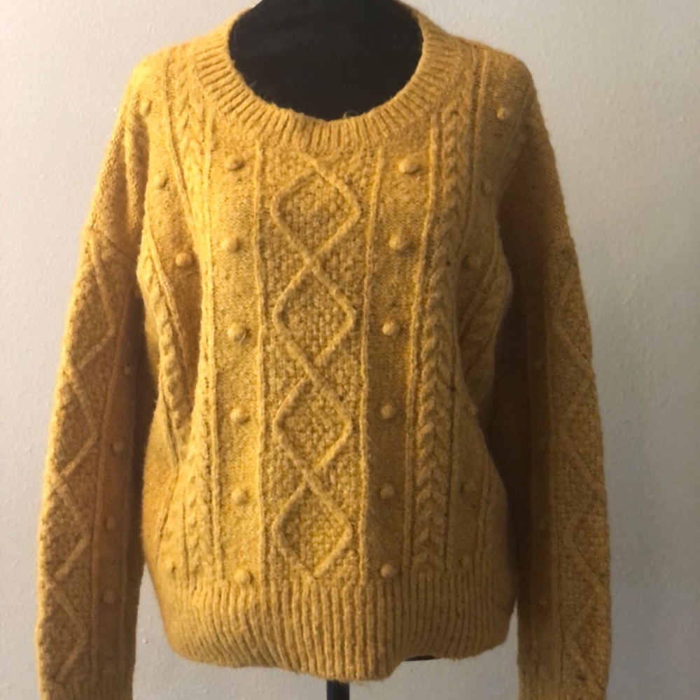 Old Navy Mustard Textured Knit Sweater